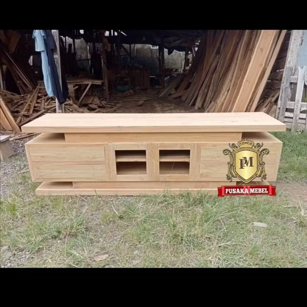 meja cabinet bufet tv model minimalis kayu jati, meja rak tv kayu jati model minimalis