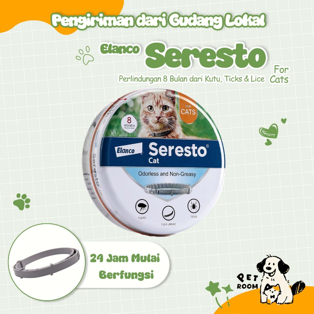 Seresto Kalung Anti Kutu & Kutu Centeng Kucing Perlindungan 8 Bulan Aman