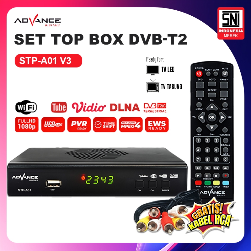 Set Top Box Advance TV Digital Original STP A01 STP-A01 DVB T2 TV Tabung Terbaru STB Advance A01 STB