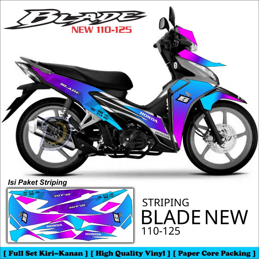Striping Lis Blade New 125 Stiker Lis Variasi Honda Blade New Stiker Motor Honda Blade New Bunglon