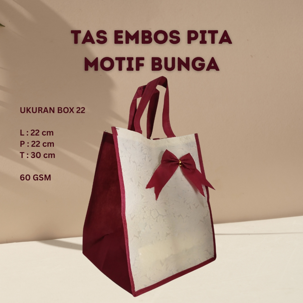 TAS HAJATAN EMBOS PITA PREMIUM 22x22 30CM