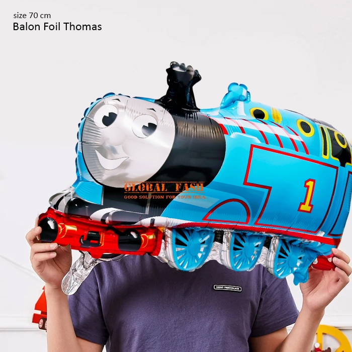 Balon Foil Thomas Biru / Balon Kereta Thomas and friends / Foil Balon karakter Train  biru / tomas