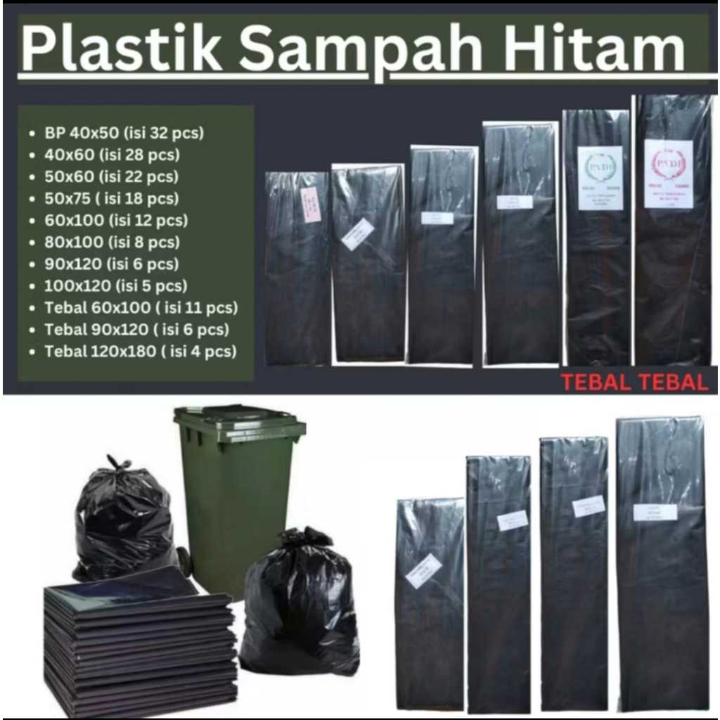 Kantong plastik sampah hitam 60x100 /trashbag 60x100 /kantong sampah hitam