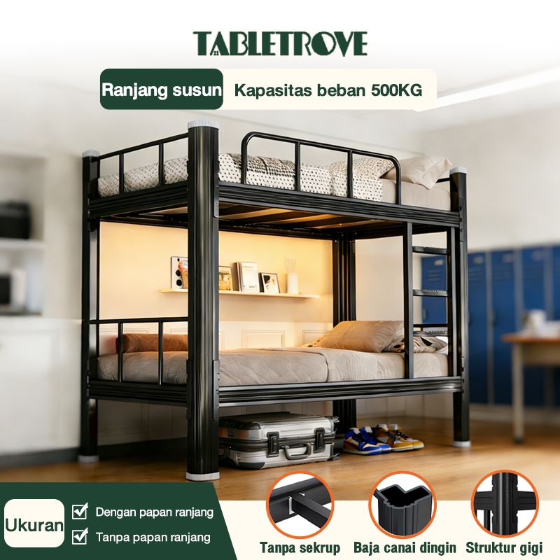 TABLETROVE Ranjang Susun Ranjang Tingkat Ranjang Besi Ranjang Susun Besi 2 Tingkat Divan Susun