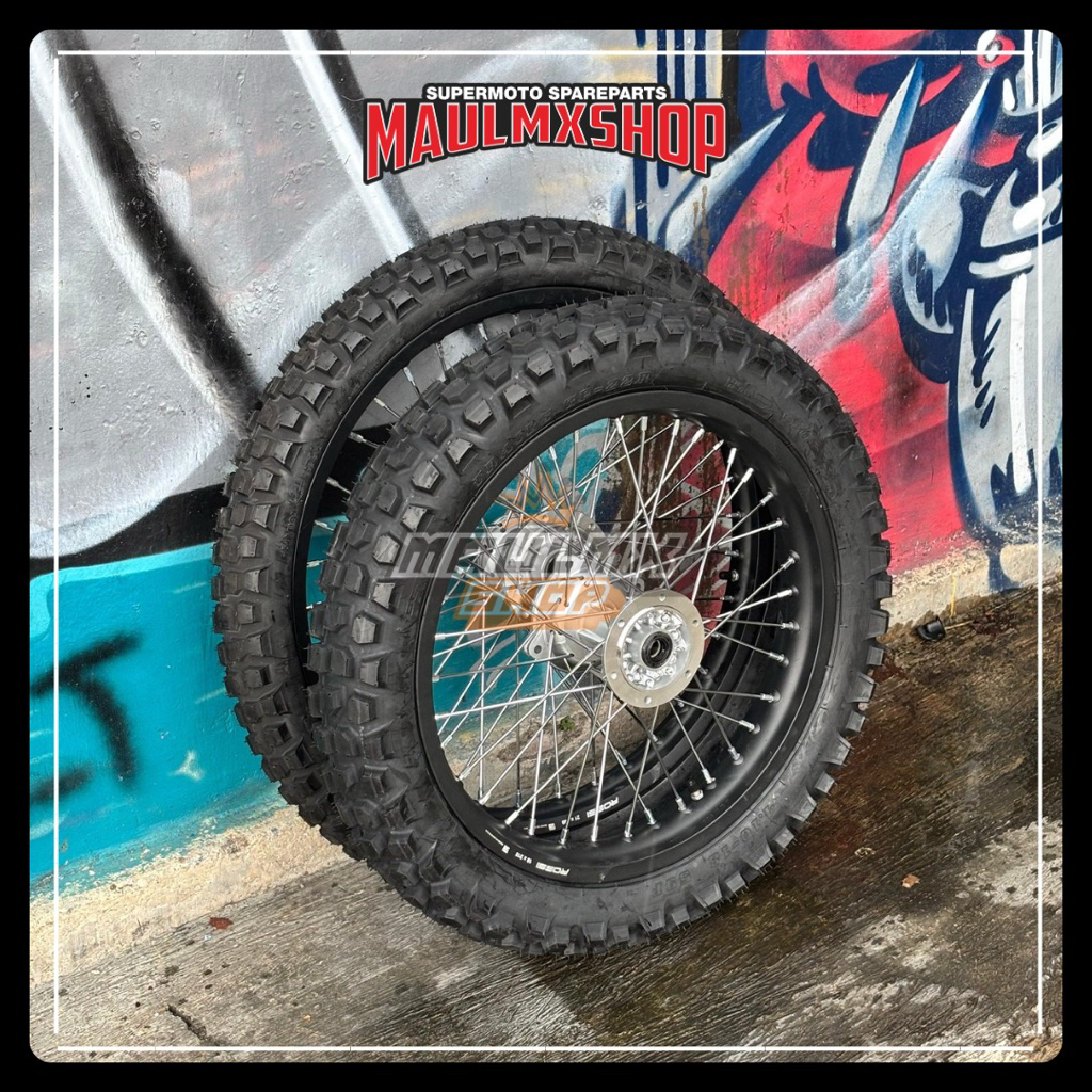 WHEELSET TRABAS KLX CRF RING 18/21 VELG ROSSI BAN TAHU PACUL CANGKUL