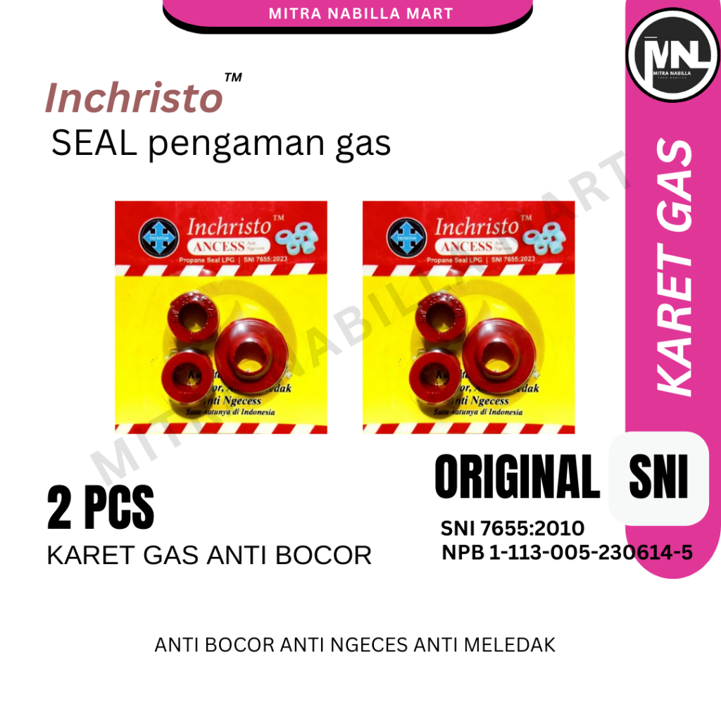 2 Pack Karet Seal Gas LPG Inchristo Anti Bocor, Tahan Lama -  karet gas 3kg anti bocor / seal regula