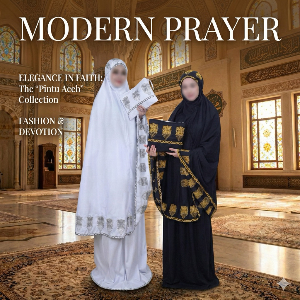 Mukena Bordir Aceh Dewasa/Jumbo – Katun Micro Adem & Lembut | Set Lengkap Rok + Tas