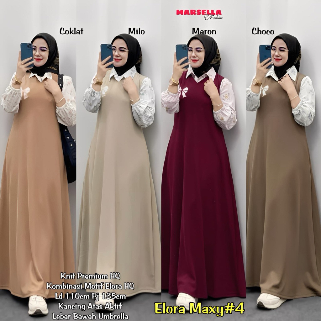 Elvina Maxy 3 Gamis Knit Import Best Seller Marsella