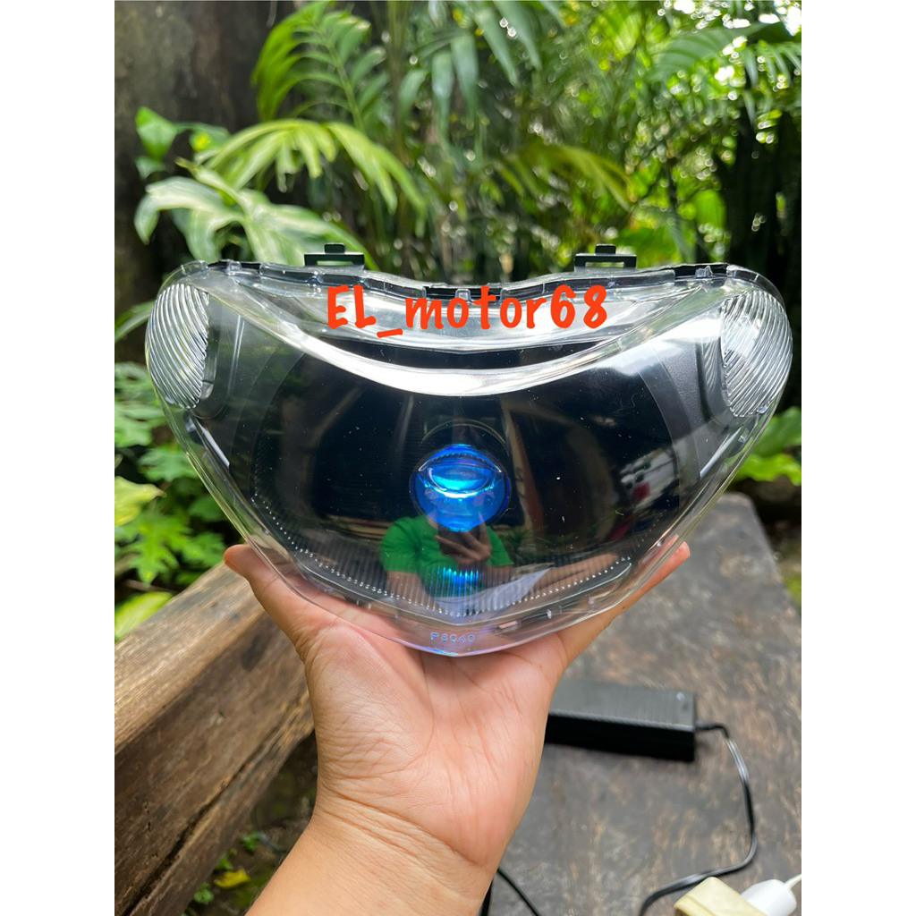 Lampu biled set reflektor H4 MIO NEW/MIO SMILE+soket+relay kualitas bagus