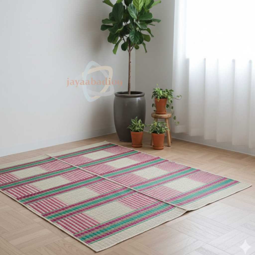 pandan karpet lantai tikar mendong anyaman ukuran 200x250 bahan tebal dan kuat tikar karpet premium 