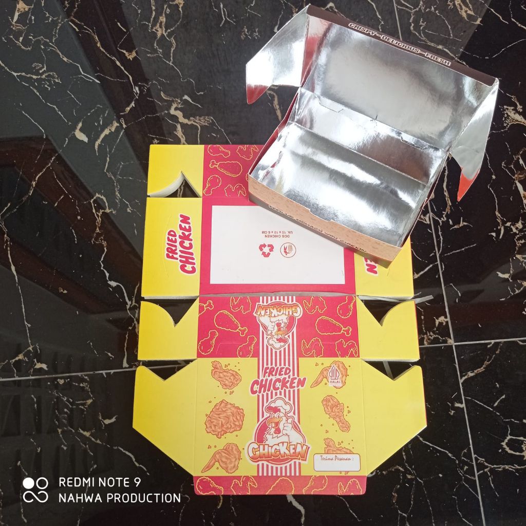 Box ayam geprek, dus ayam geprek, kemasan ayam geprek, bungkus geprek. ukuran 15 x 10x 6