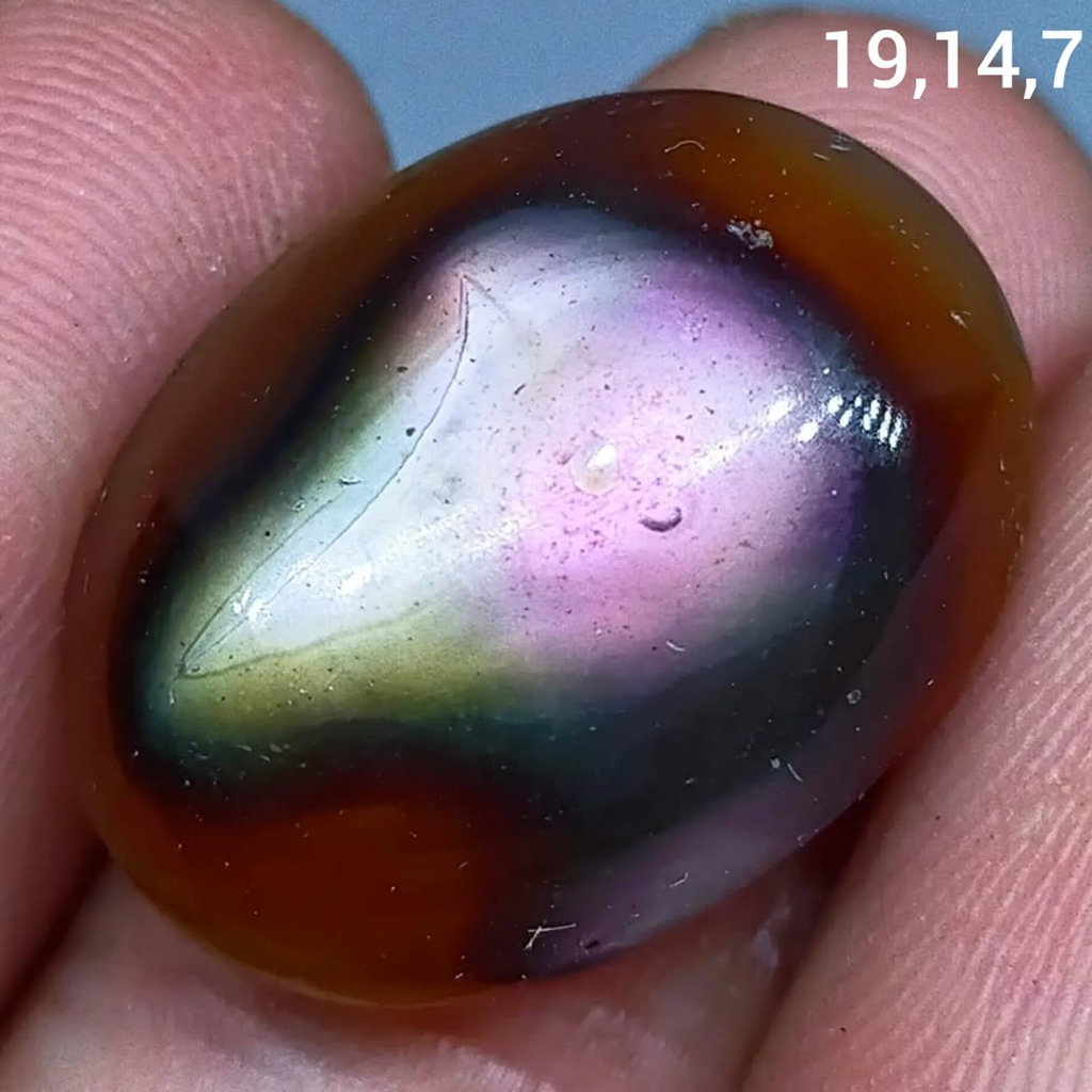 batu akik asli rubah pancawarna antik top hq natural (asli alam)