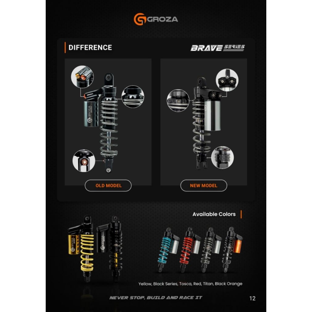 SHOCK GROZA BRAVE FULL BLACK FOR NMAX GEN 2