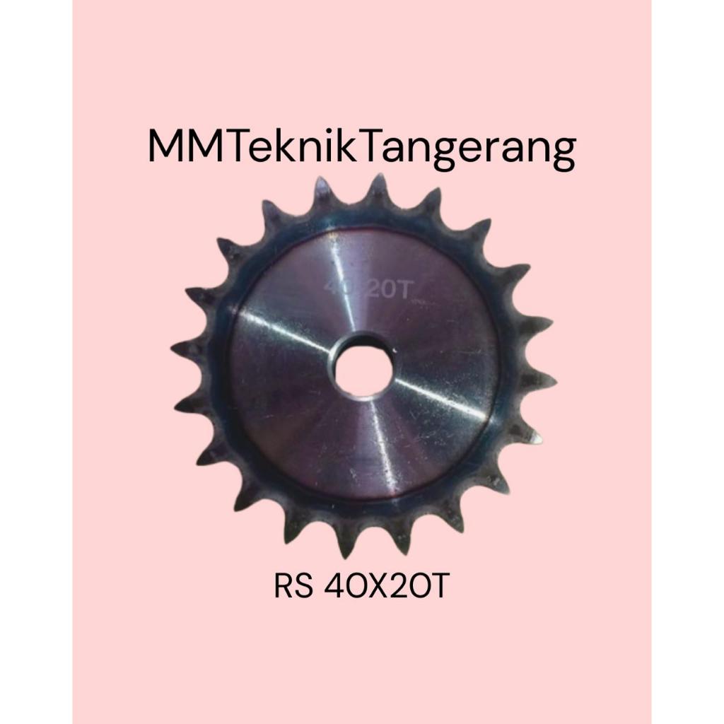Sprocket RS 40 x 20 T Gear Rantai Single Gir gigi Z 20T RS40 -1 40Z20 40X20T 40-1 tipe B Sproket spr