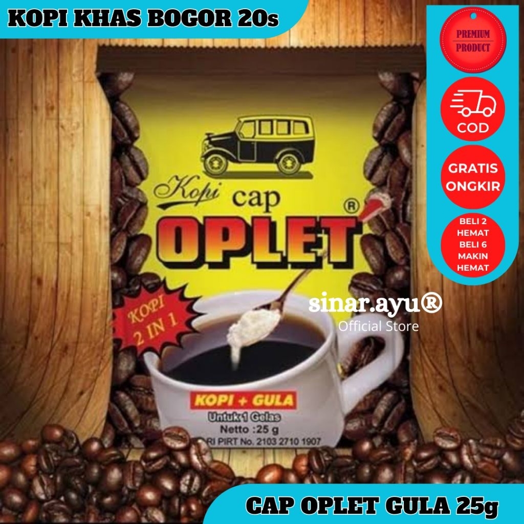 KOPI OPLET KOPI HITAM CAP OPLET 25G (KHAS BOGOR) 20 PCS