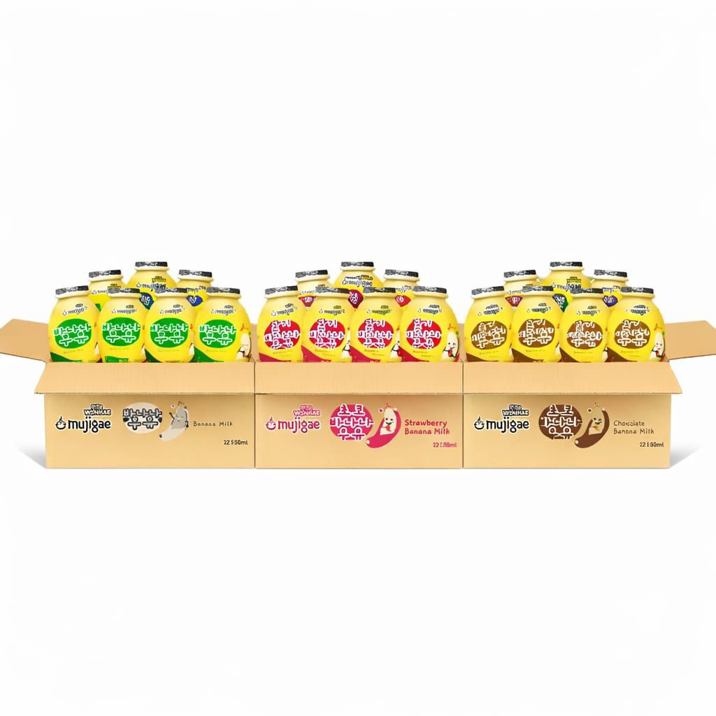 Wonhae Banana Milk 1 Karton Isi 12 Botol x 250ml | Susu Pisang Korea | All Varian