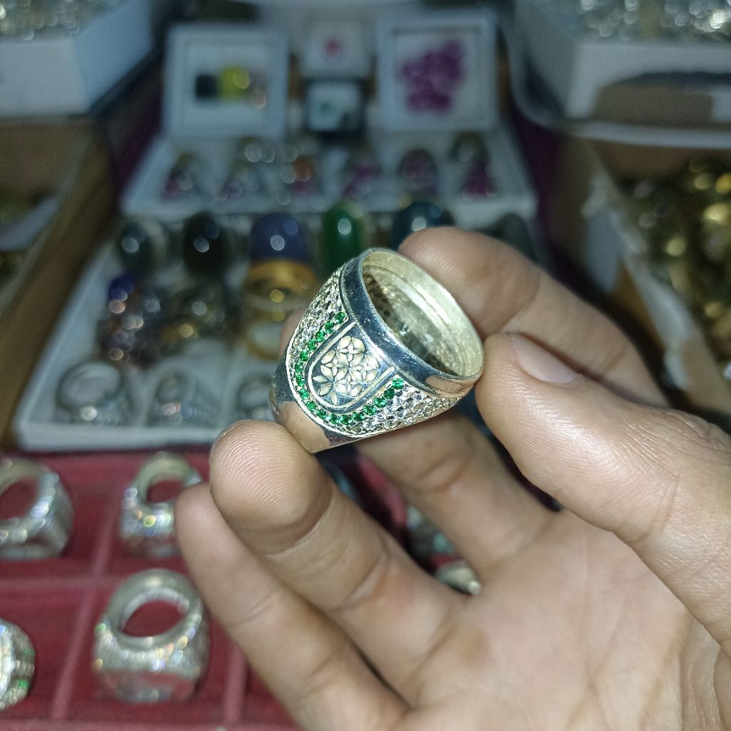 CINCIN/RING BATU AKIK MEWAH BAHAN PERAK