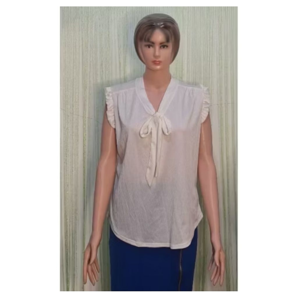 blouse wanita jumbo putih polos, big size