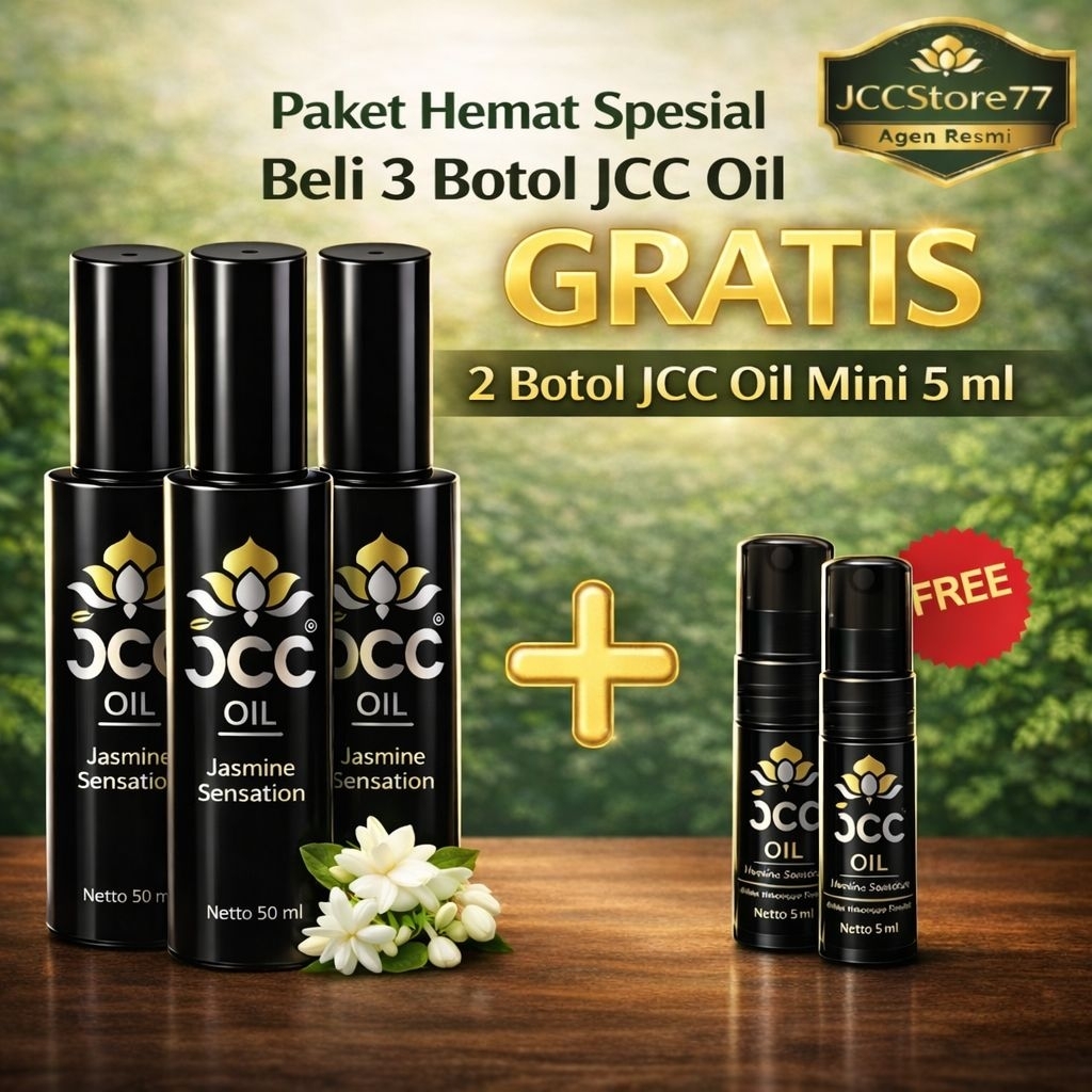 HOT PROMO 3 Botol JCC OIL GRATIS 2 Botol JCC Oil mini 5ml - 100% Original Minyak Balur, Minyak Pijat