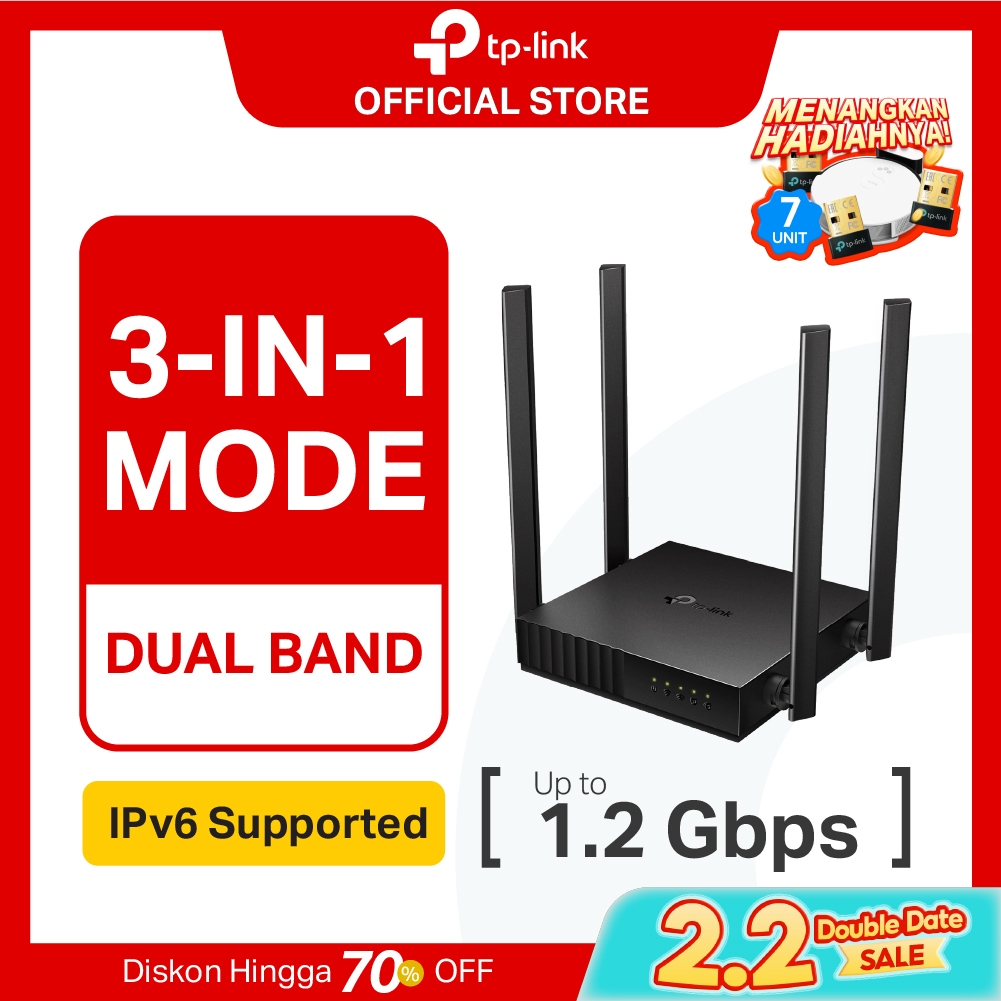 TP-Link Archer C64 | AC1200 WiFi 5 Router | Wireless | Dual Band | Gigabit | Easy Mesh | Archer C54