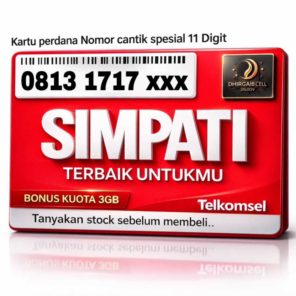 Nomor Cantik Simpati 5G Bonus 3GB Kuota 4G