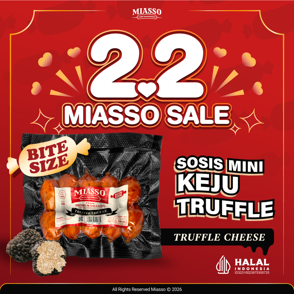 [NEW LAUNCH] MIASSO Truffle Cheese Bite – Sosis Keju Lumer Halal | Frozen Food Viral & Cemilan Kekin
