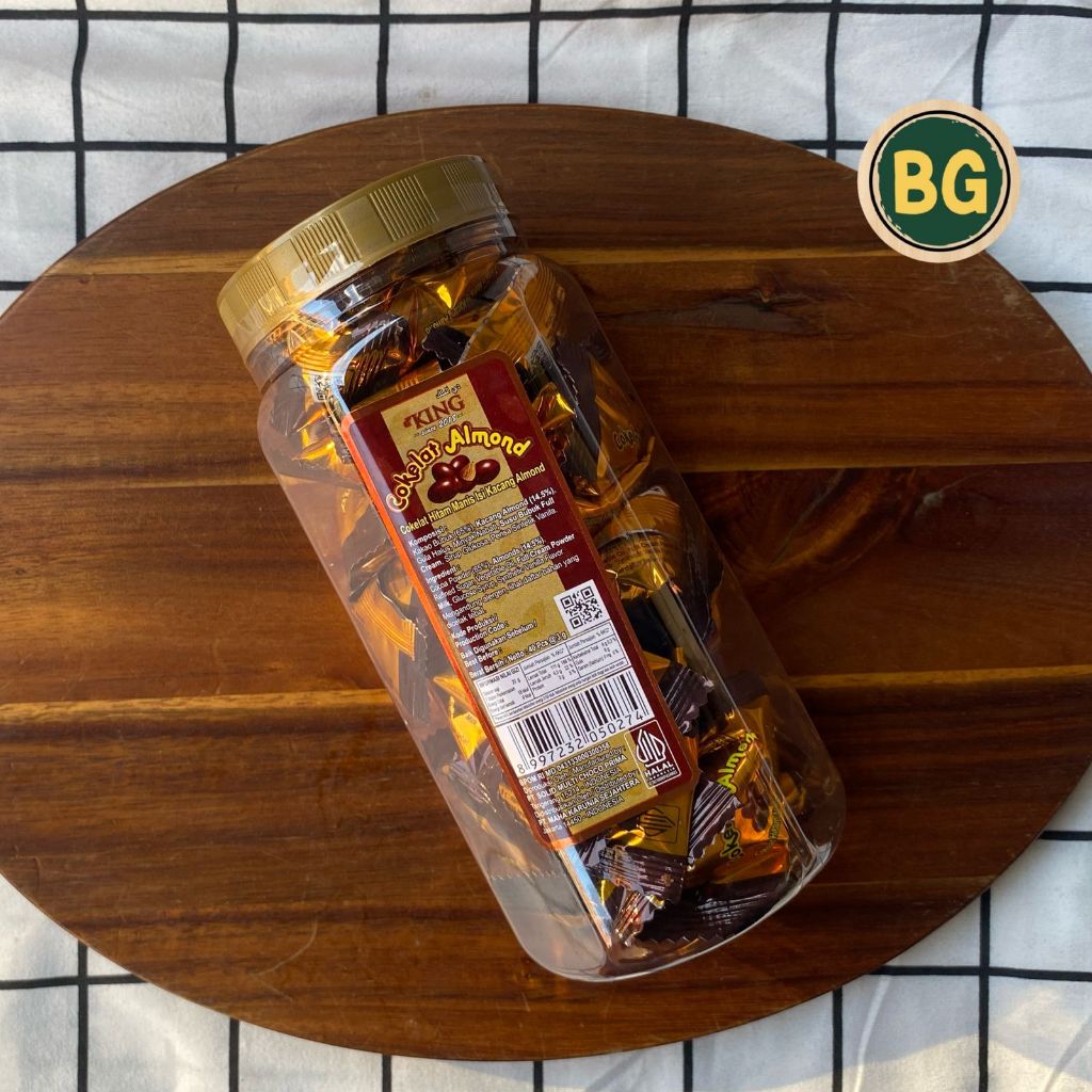 Cokelat almond 1 toples, jajan viral coklat almond