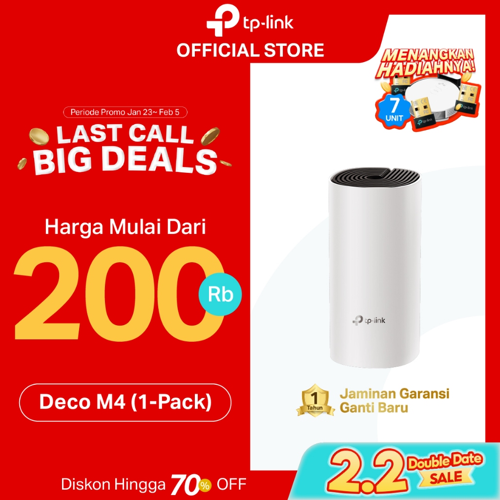 TP-Link Deco M4 | 1 Pack |  AC1200 Mesh WiFi System | WiFi 5 1200Mbps | Dual Band Router | Gigabit