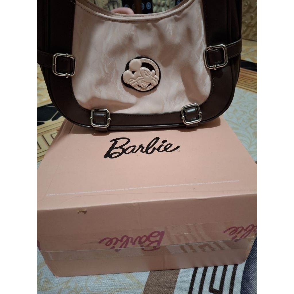 (preloved) tas mickey pink mahogany original by disney