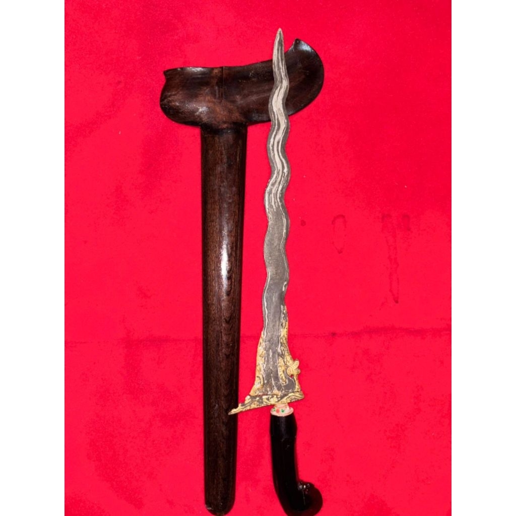 Keris Nogo Sosro Luk 13 Kinatah Asli Tosan Aji Kayu Kuat
