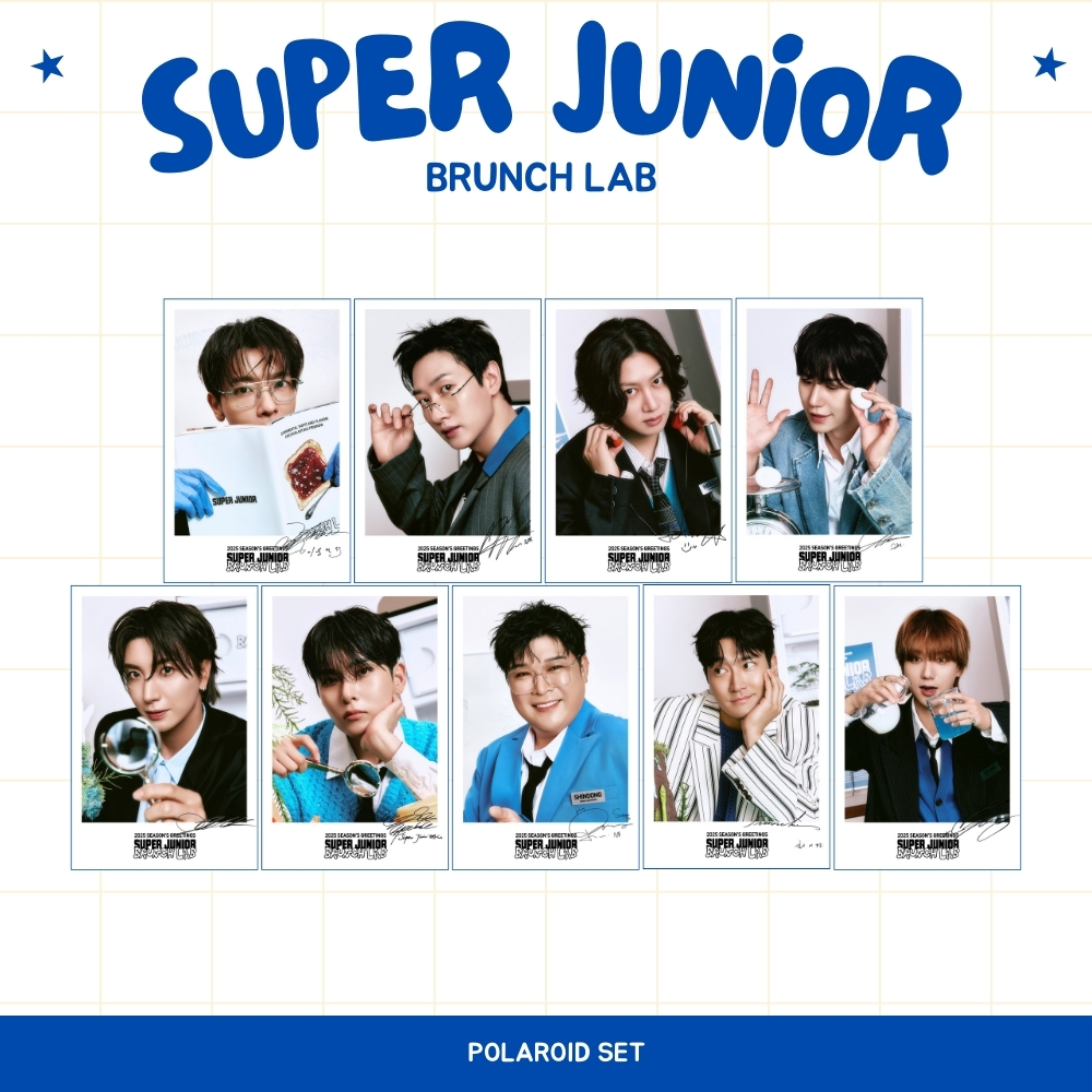 HOLOGRAM POLAROID SUPER JUNIOR BRUNCH LAB 9 PCS KPOP UNOFFICIAL YESUNG EUNHYUK SIWON DONGHAE KYUHYUN