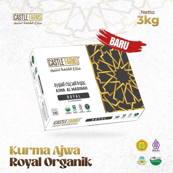 Kurma Ajwa 3kg Premium Organik Jumbo Castle Farms Al Madinah Korma Royal Luxury Delight Organic Asli