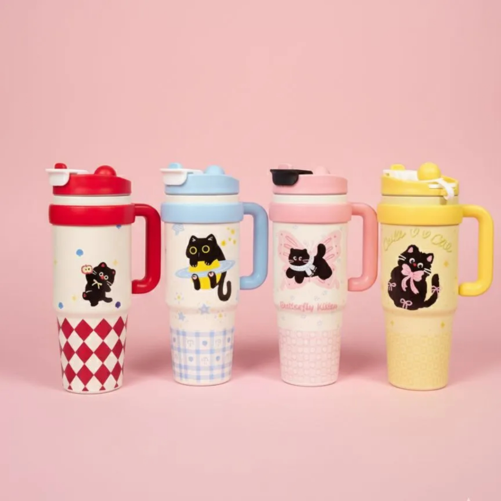 TERMOS TUMBLER 900ML KARAKTER KUCING – KODE TTHN2254 | JUMBO ACCESSORIES