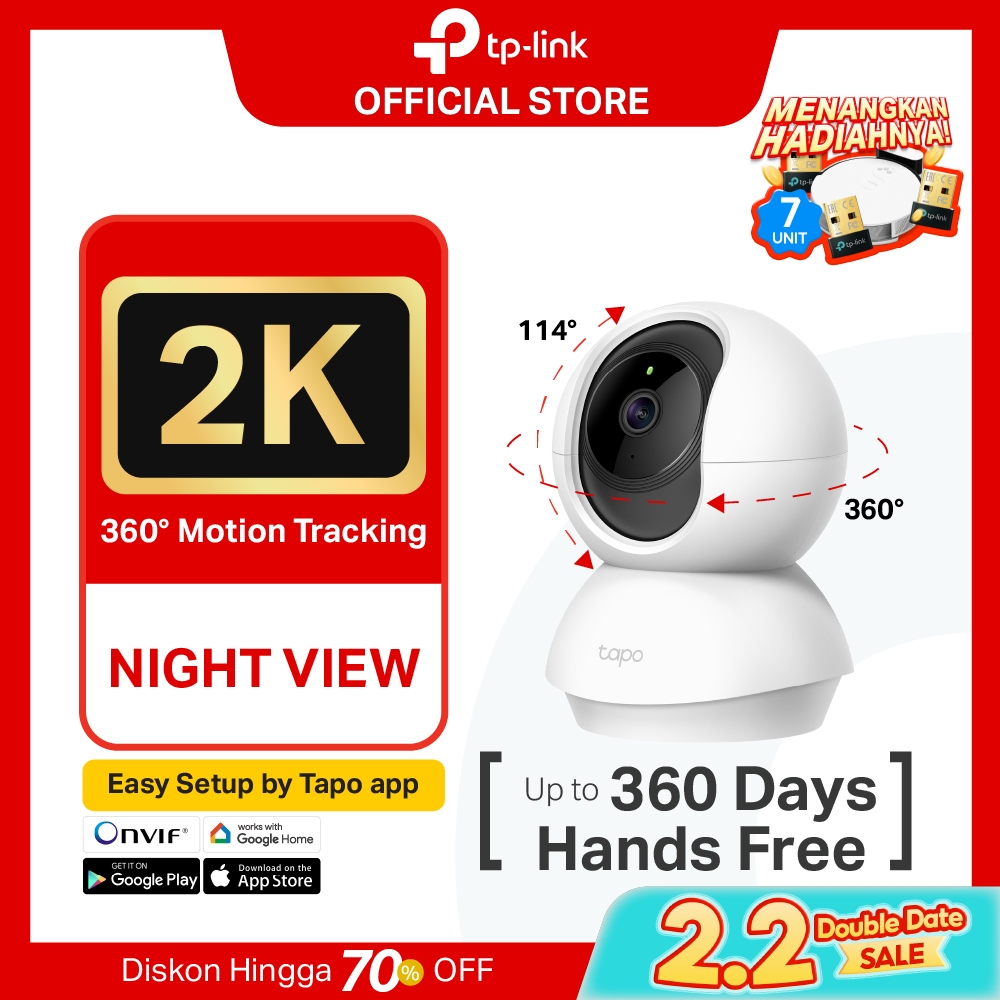 TP-Link | Tapo TC41 | Outdoor Pan/Tilt Security WiFi Camera 2K FHD 360 Night Vision IP65 AI Detectio