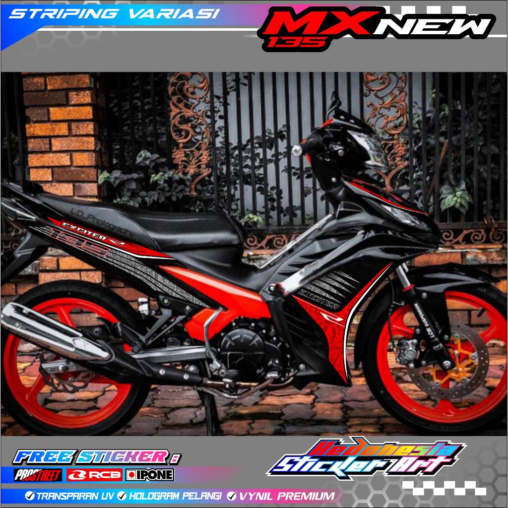 STRIPING VARIASI YAMAHA JUPITER MX 135 NEW / STICKER LIST VARIASI MOTOR JUPITER MX 135 BARU