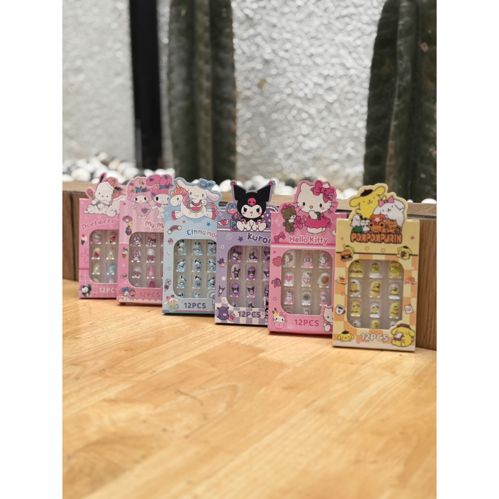 kuku palsu anak kuku palsu sanrio nail art kuku palsu