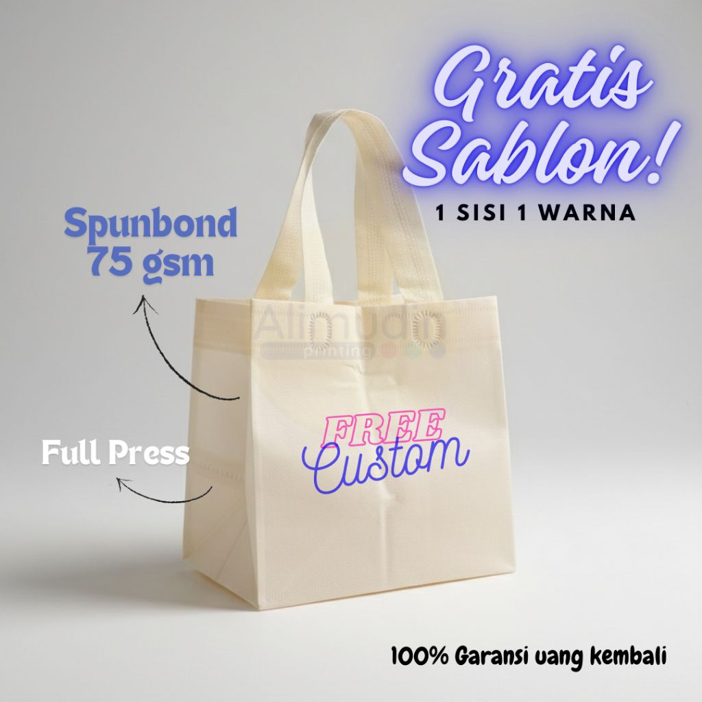 Goodie Bag 20 x 16 x 20 HBPA Tas Spunbond Press Box Custom Sablon