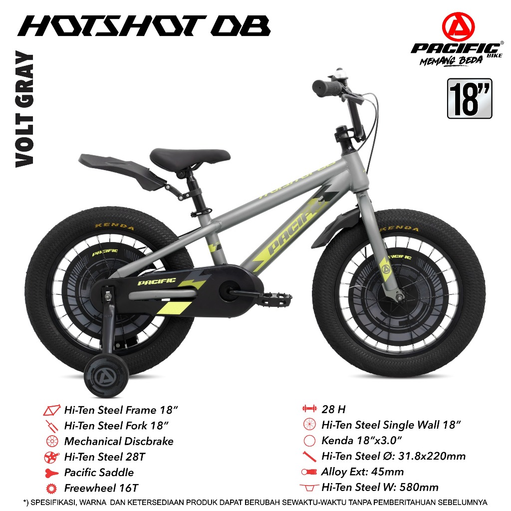 sepeda anak bmx 18 inch hotshot db 3.0 rem cakram sepeda bmx 18 inch pacific 3.0