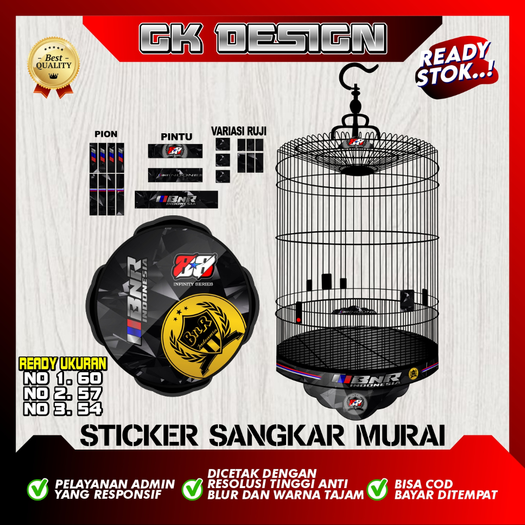 STIKER DECAL SANGKAR BURUNG MURAI BATU | Stiker Sangkar Murai Bulat | Stiker Tebok Burung GK 05