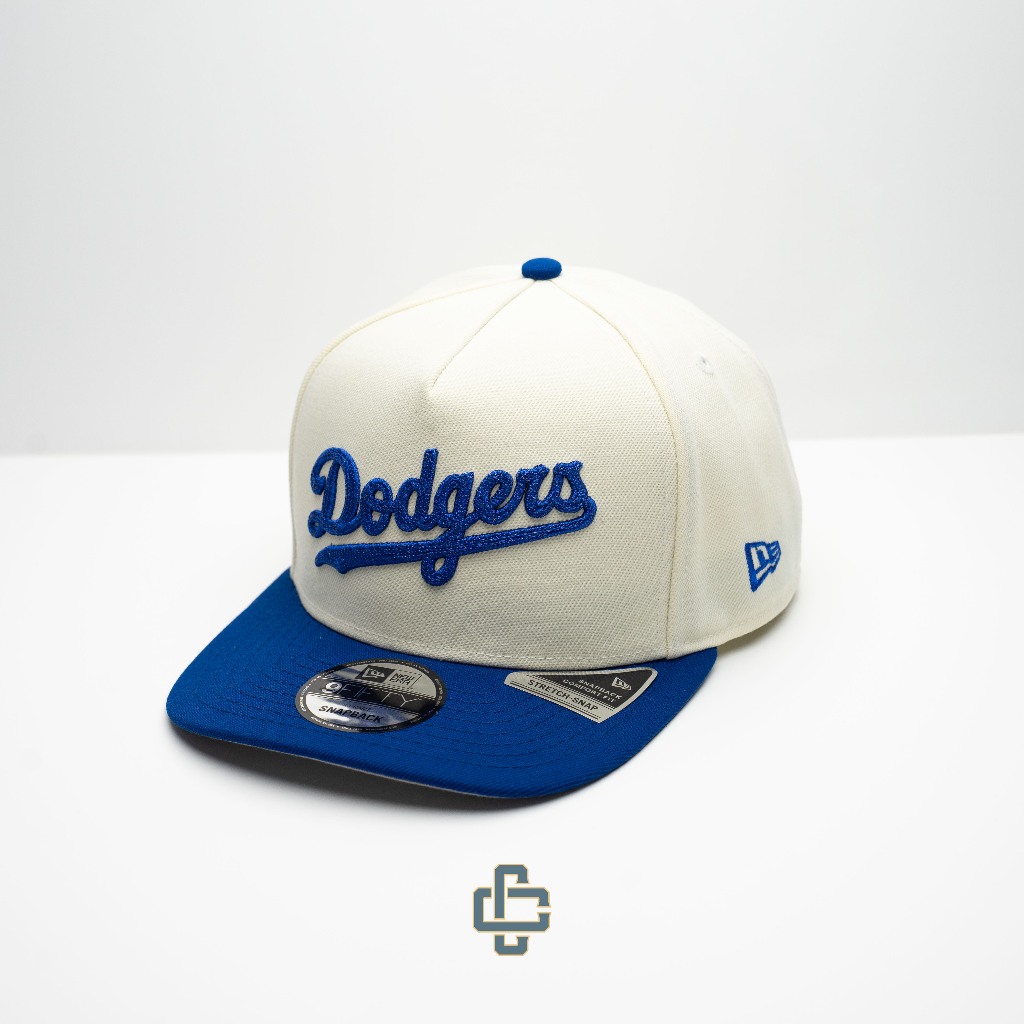 TOPI NEW ERA ORIGINAL 950 A FRAME SNAPBACK LOS ANGELES DODGERS LOGO SCRIPT BLUE