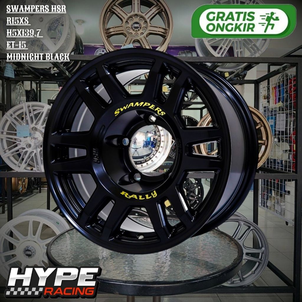 Velg Mobil R15 HSR SWAMPERS Ring 15 Lubang 5 PCD 139,7 untuk KATANA , ESCUDO , TAFT