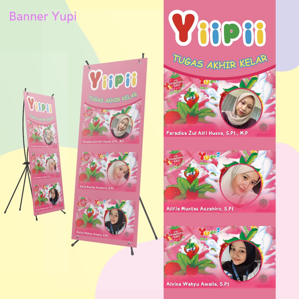 CETAK BANNER WISUDA YUPI [X-BANNER UKURAN 160x60]