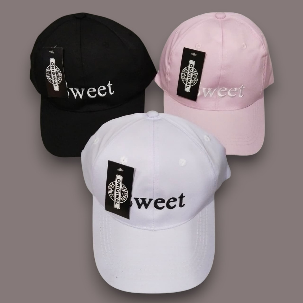 Topi baseball bordir SWEET topi pria topi wanita topi keren topi baseball bordir SWEET