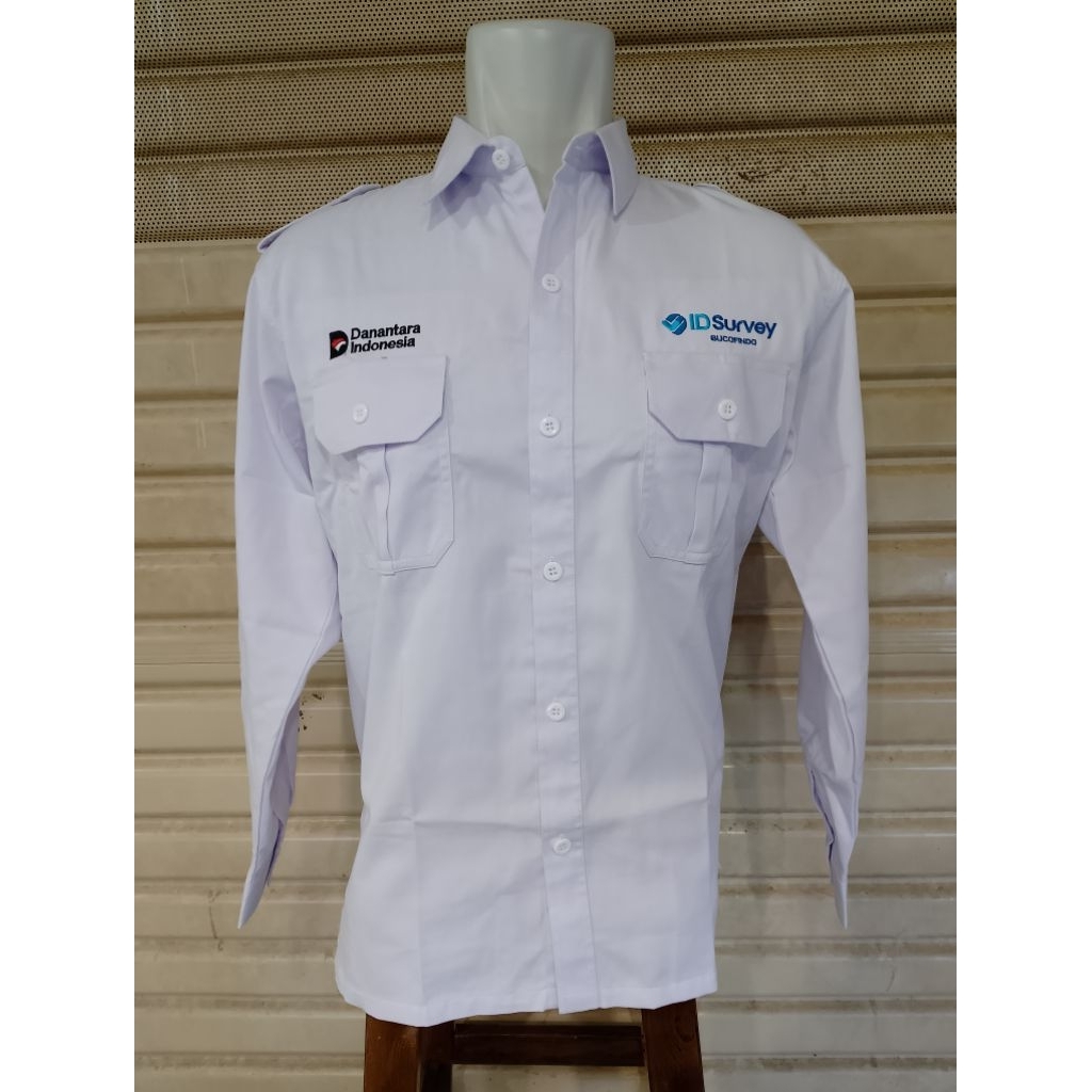 Kemeja Danantara Id Survey Seragam Id Survey Putih Panjang