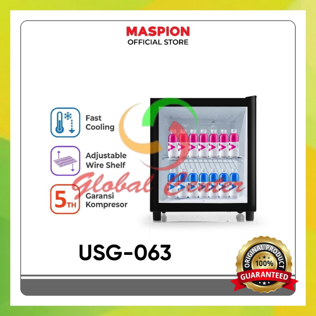 Maspion Lemari Pendingin Showcase 63 Liter USG-063 - GARANSI RESMI