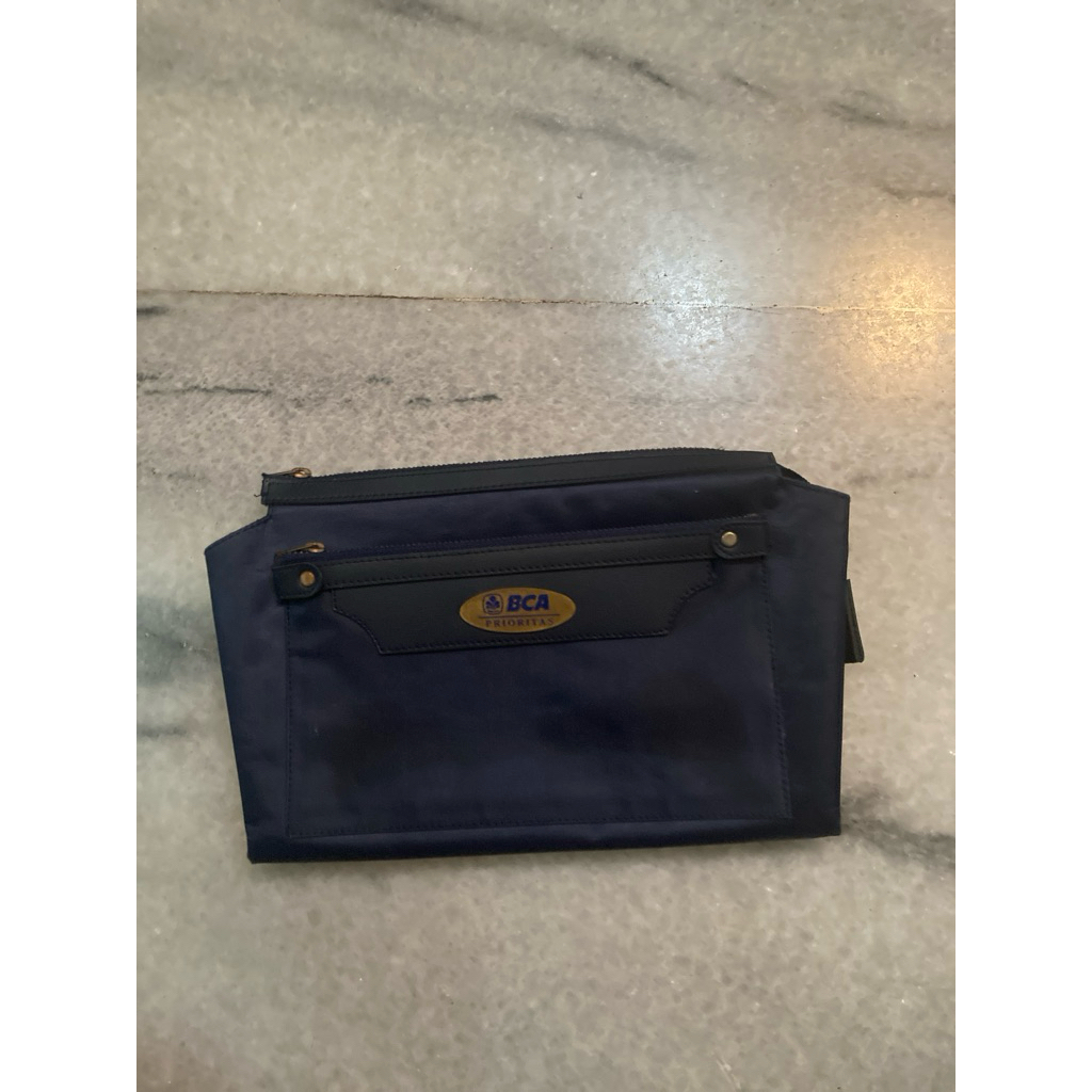 bca prioritas pouch clutch tas bag biru gift hadiah merchandise