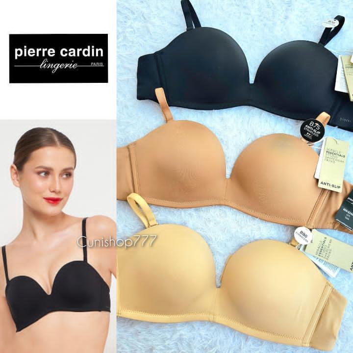 PIERRE CARDIN MIRACLE BRA ANTI SLIP 32B 34B 36B PUSH UP 1/2 CUP TANPA KAWAT STRAPLESS WIRELESS NON W