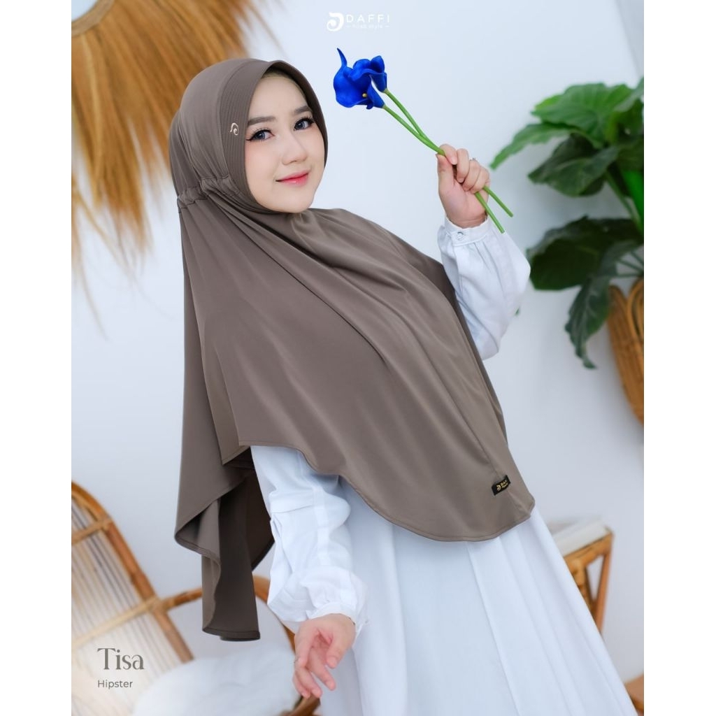 DAFFI HIJAB - TISA XL dan L hijab daffi syari pad jersey xable