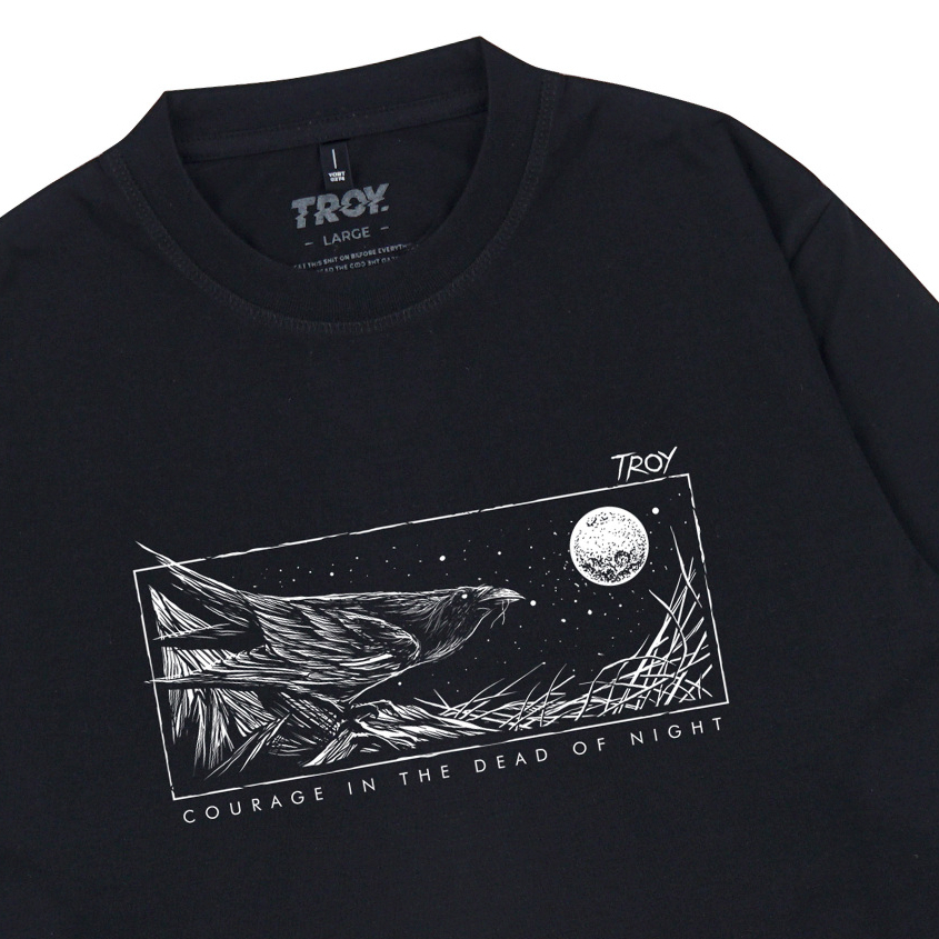 Troy Company Double Sleeve Longsleeve Black Stripe Corvus - Kaos Lengan Panjang Kaos Hitam Stripe DSD 3334