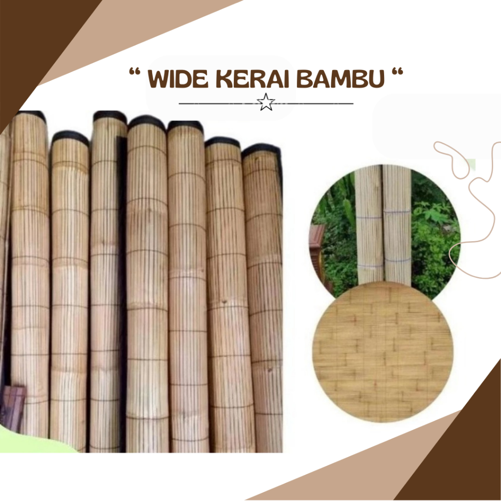 Tirai Bambu Wide Outdoor Tanpa Tali Kerai Bambu Tebal Ukuran 1.5 x 2 Meter BISA GOSEND